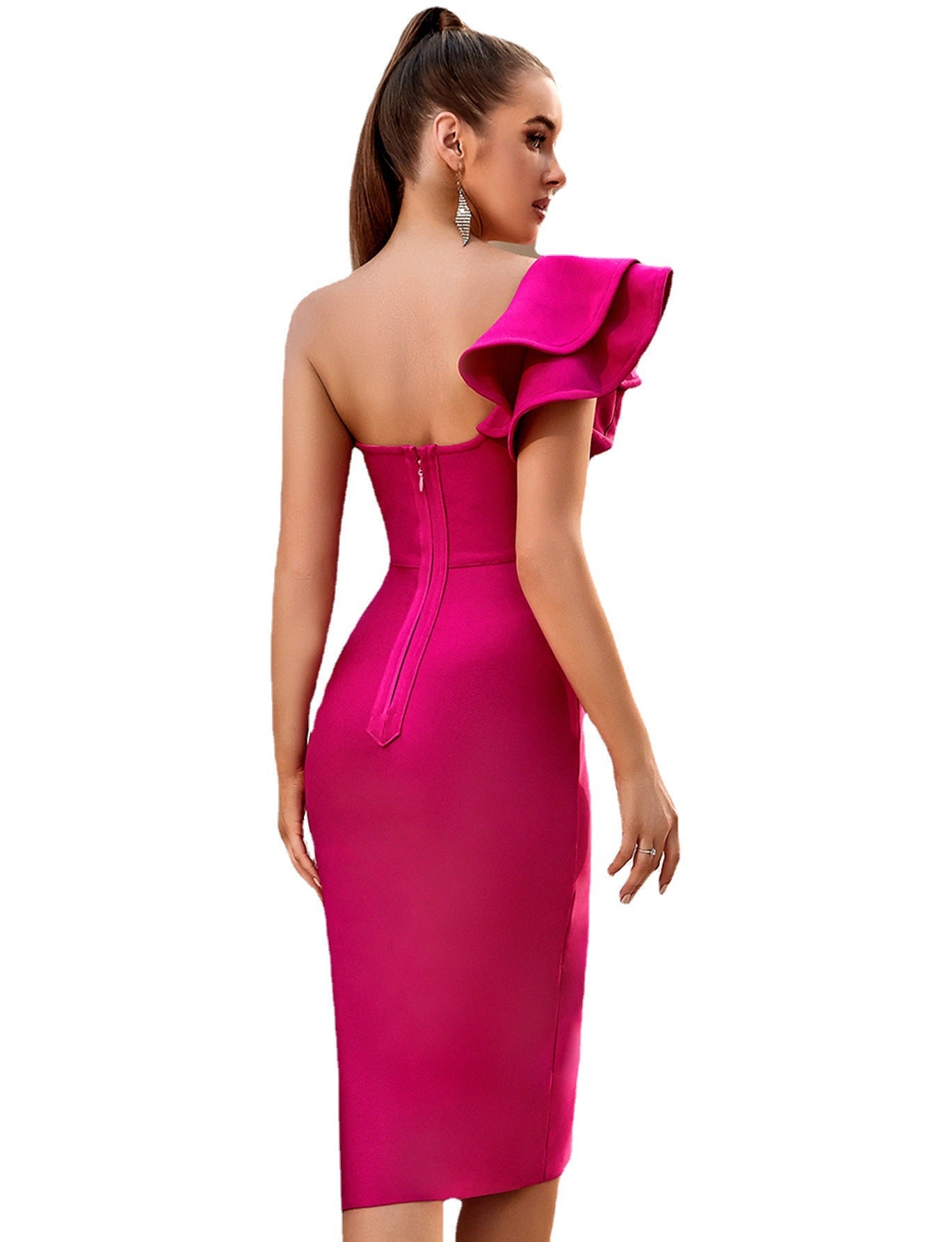 Alyia one-shoulder strapless party wear