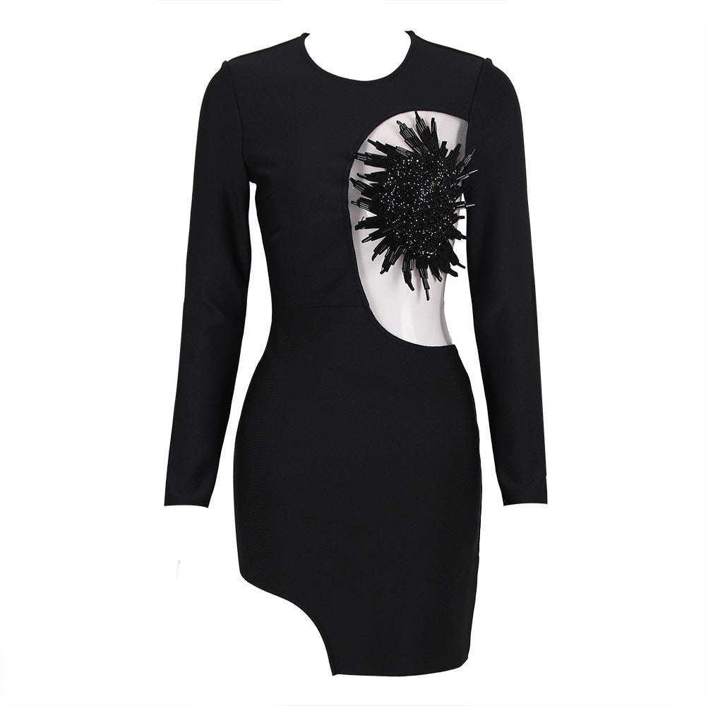 Asur Feather Mini Bandage Dress