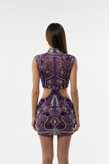 Asina Slim-fit Diamond Skinny Hollow-out Dress