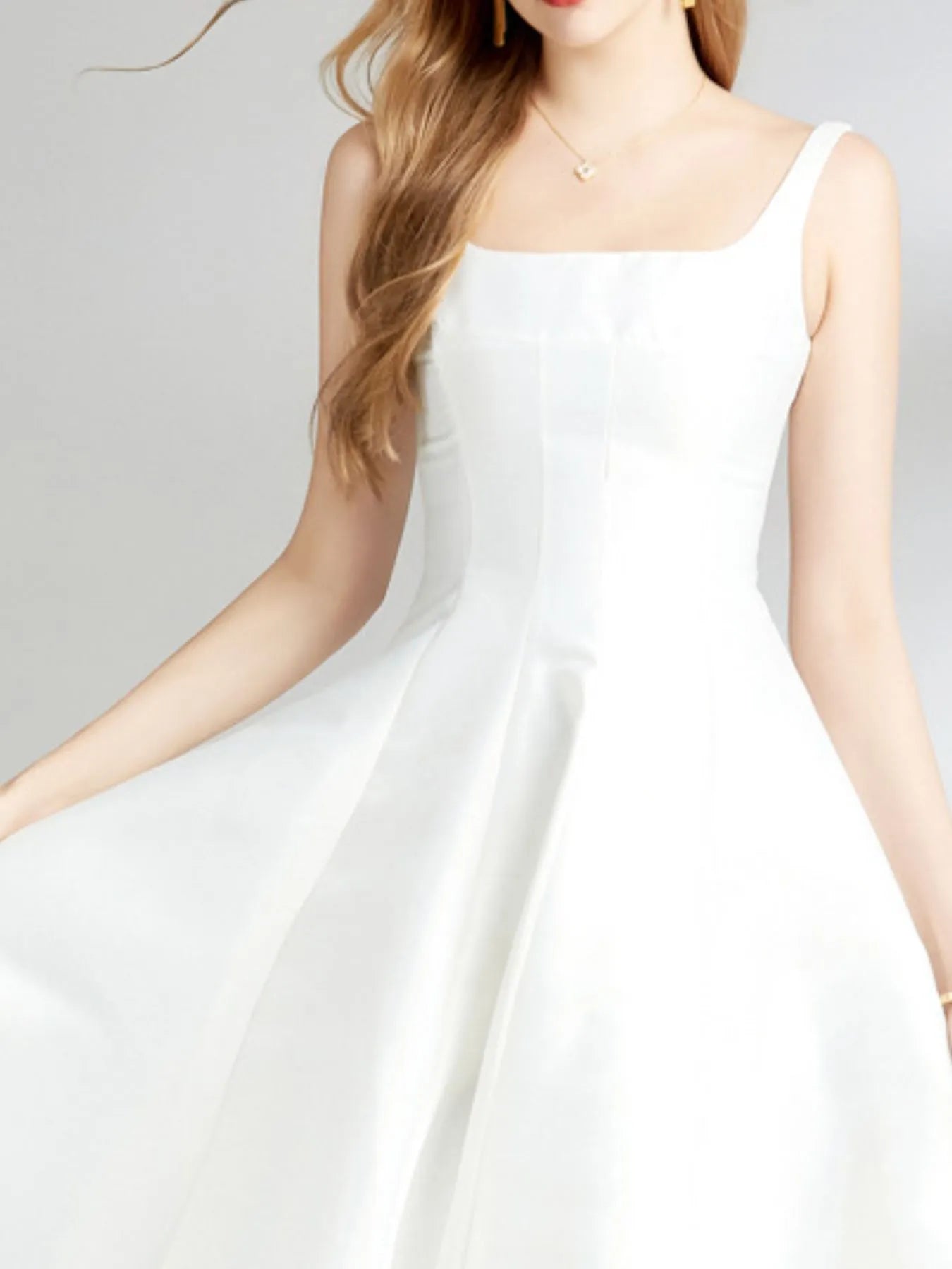 A-Line Silhouette Midi Sleeveless Dress