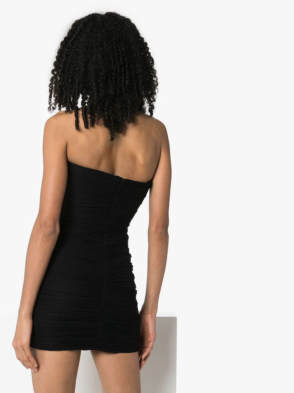 Chic Ruched Black Mini Party Dress