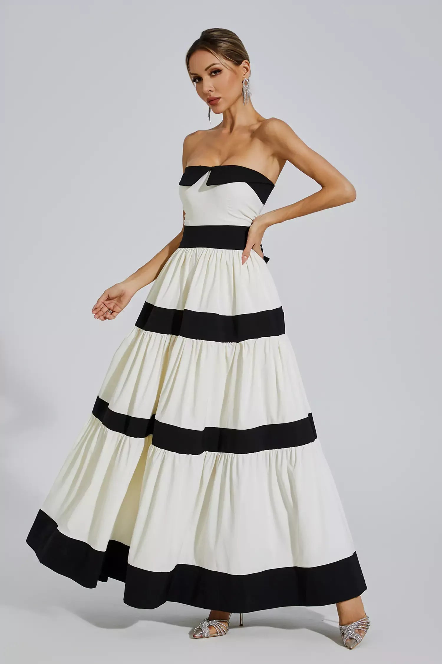 CHIC ELEGANT BOW MAXI DRESS