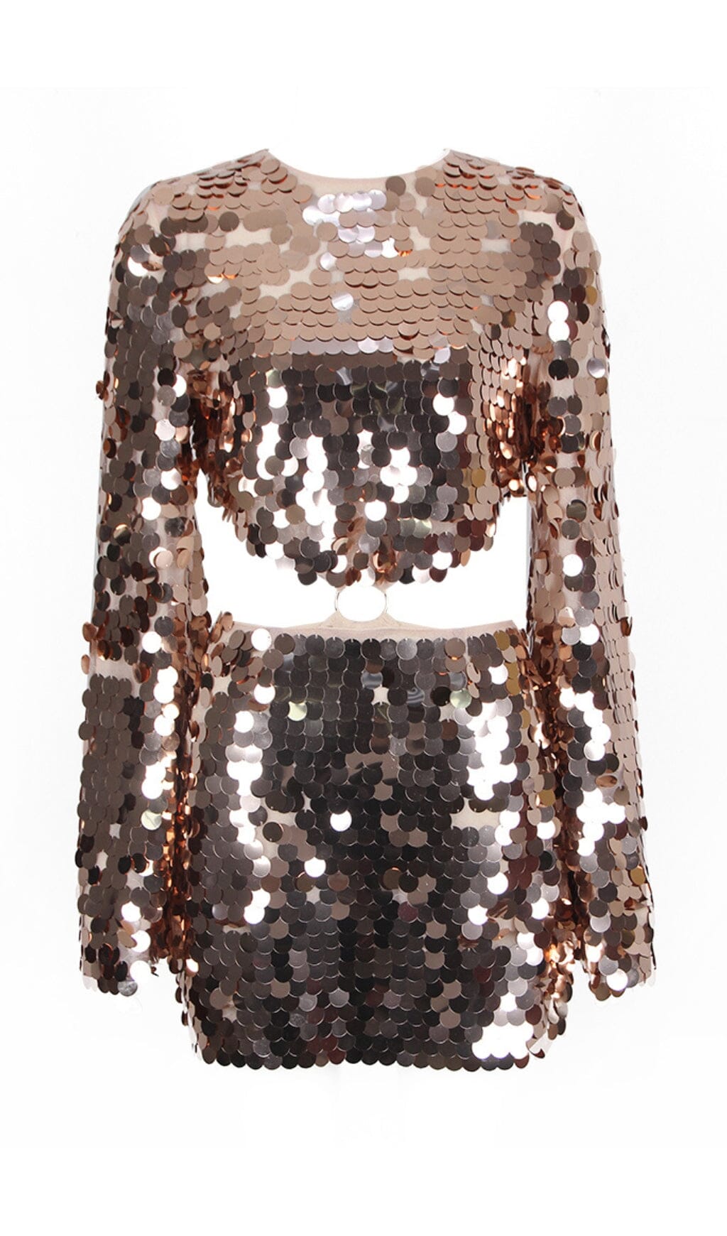Allure Sequined Champagne Party Dress