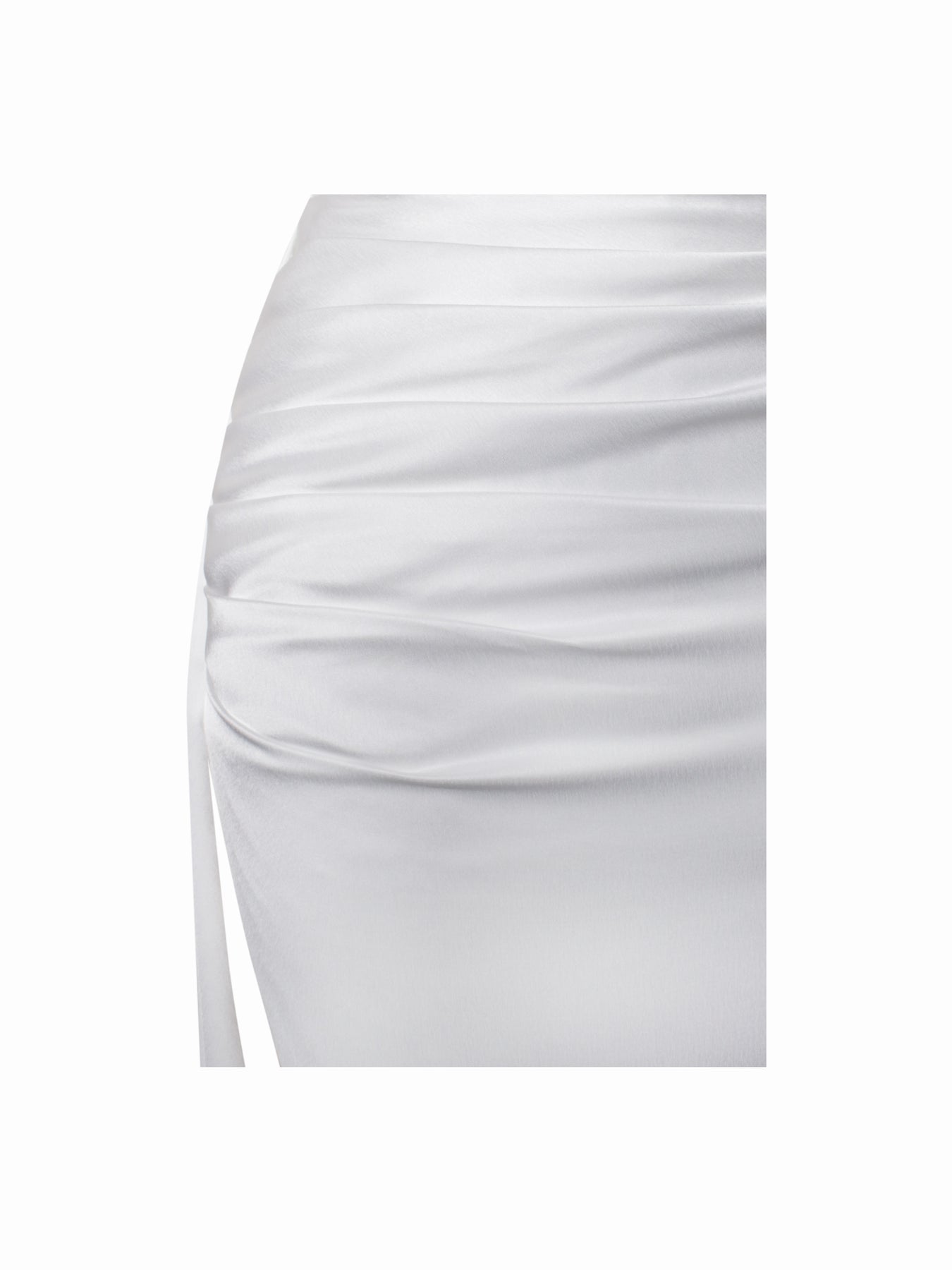 Off-shoulder Long Slit White Bandage Dress