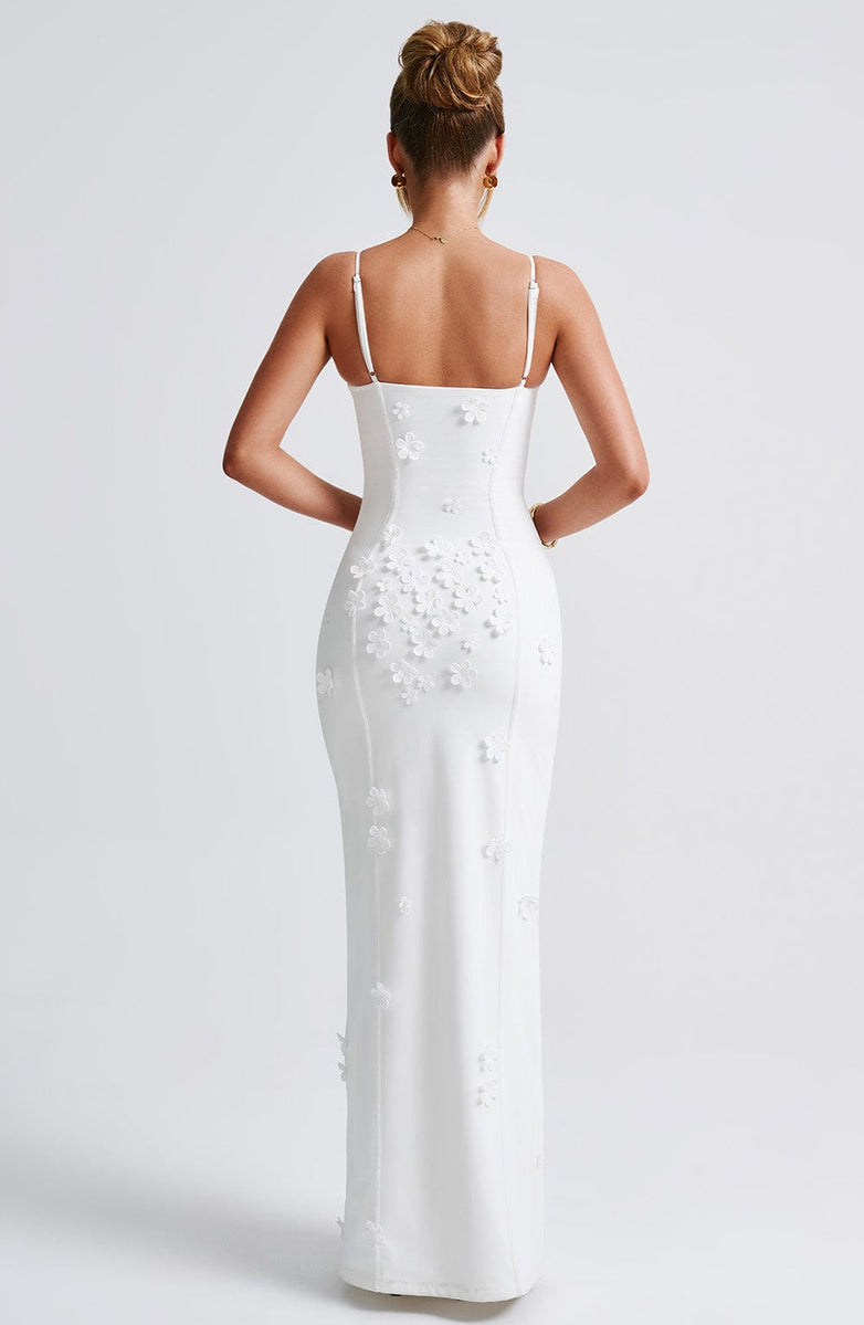 ALANA MAXI DRESS-LINED-WHITE