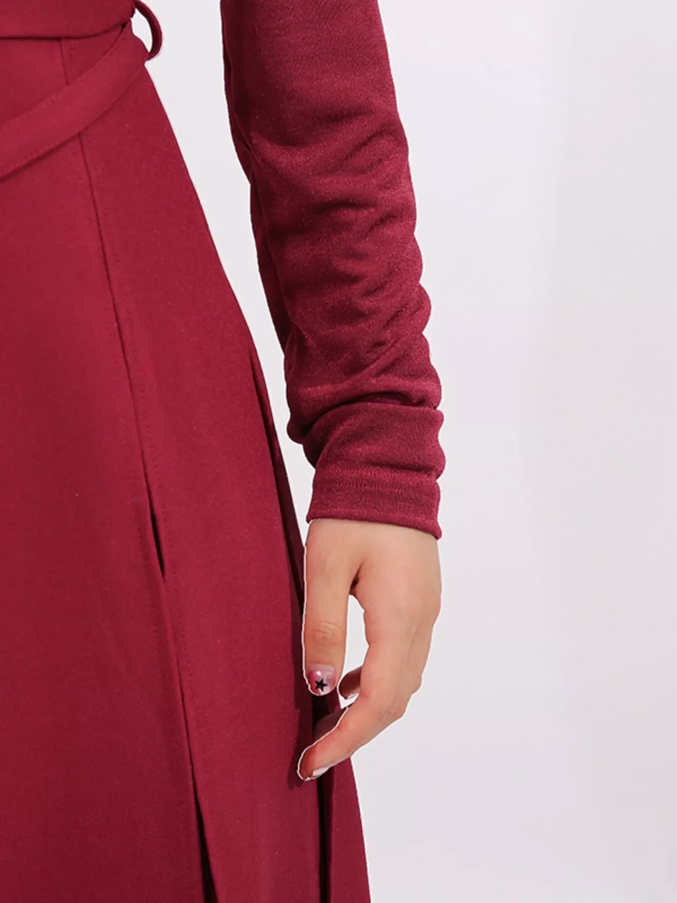 Slit Spaghetti Strap Long Sleeve Dress