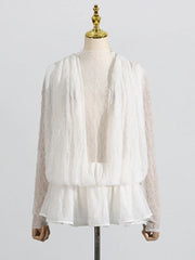 Ruffled Hem Lace Mini Dress