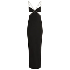 Celebria Black Metallic Cutout Dress