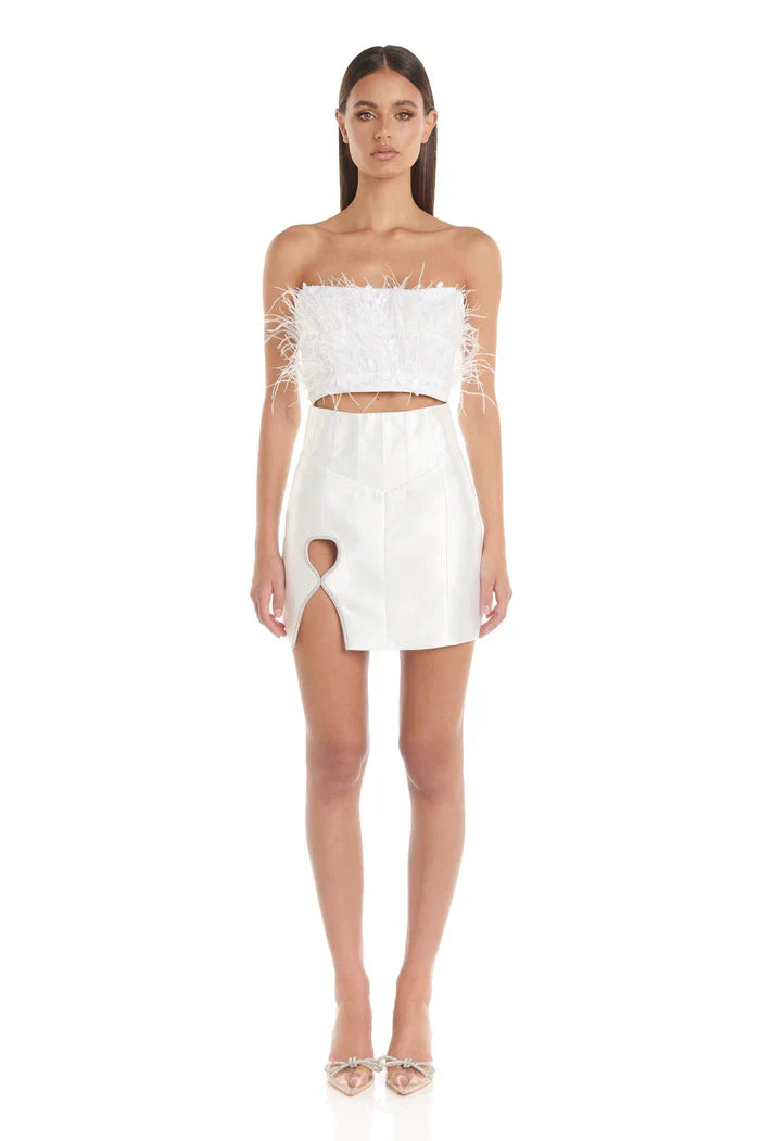 Alana Cutout Sequin White Mini Dress