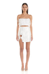 Alana Cutout Sequin White Mini Dress