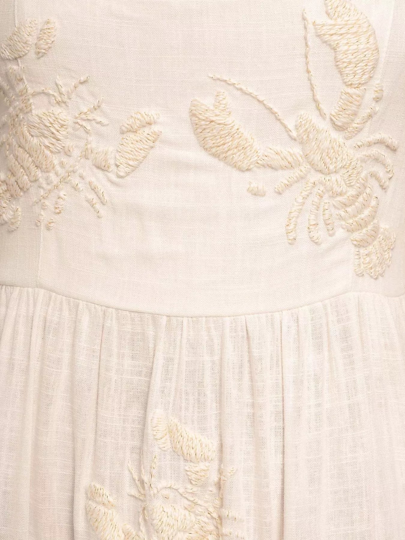 Embroidered Square Neck Tiered Maxi Cami Dress