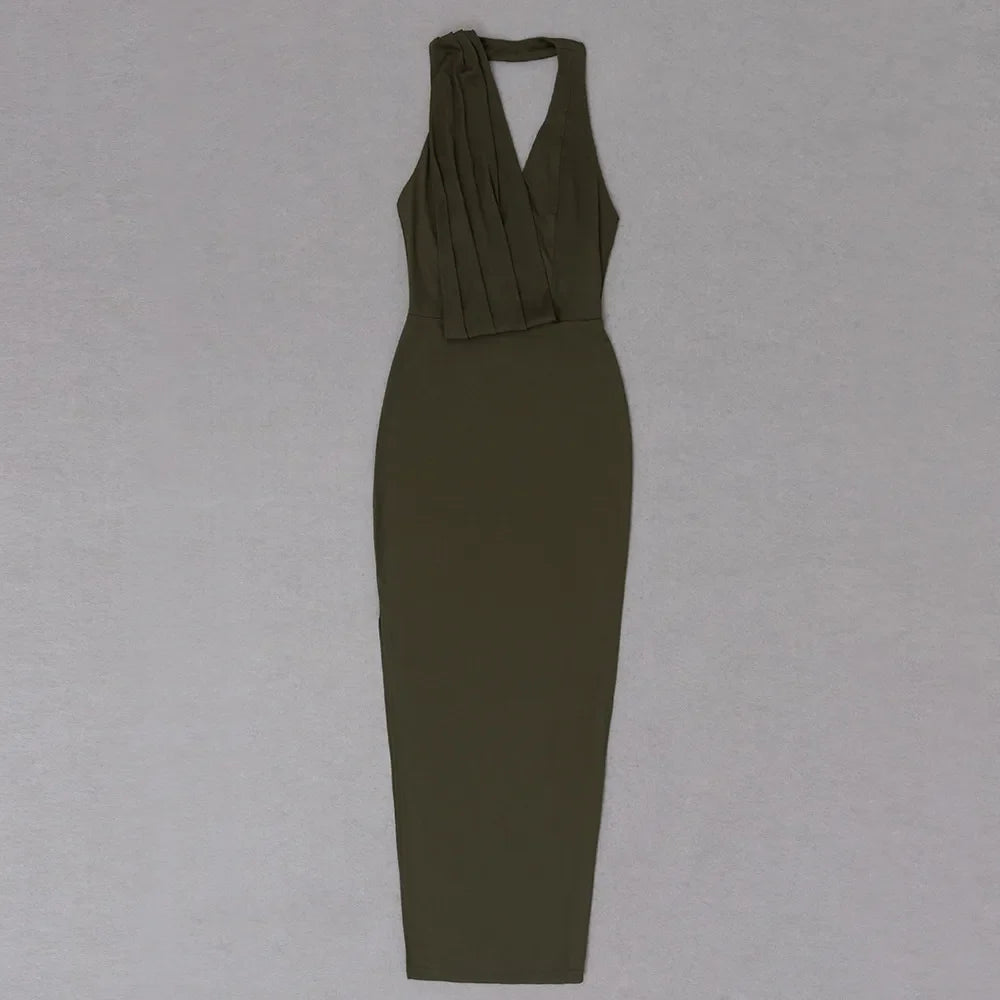 Alana Halter Backless Knitted Bandage Dress