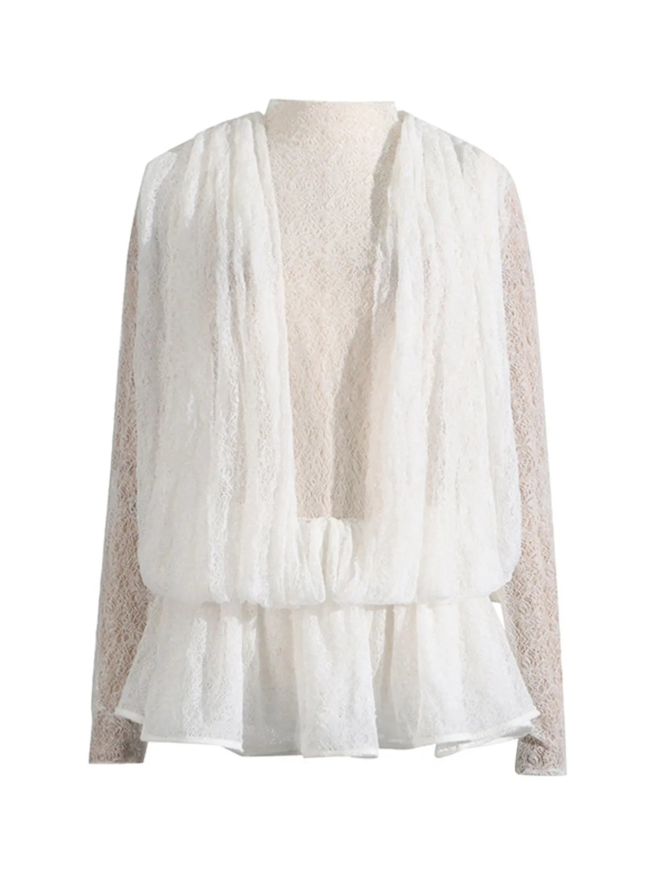 Ruffled Hem Lace Mini Dress