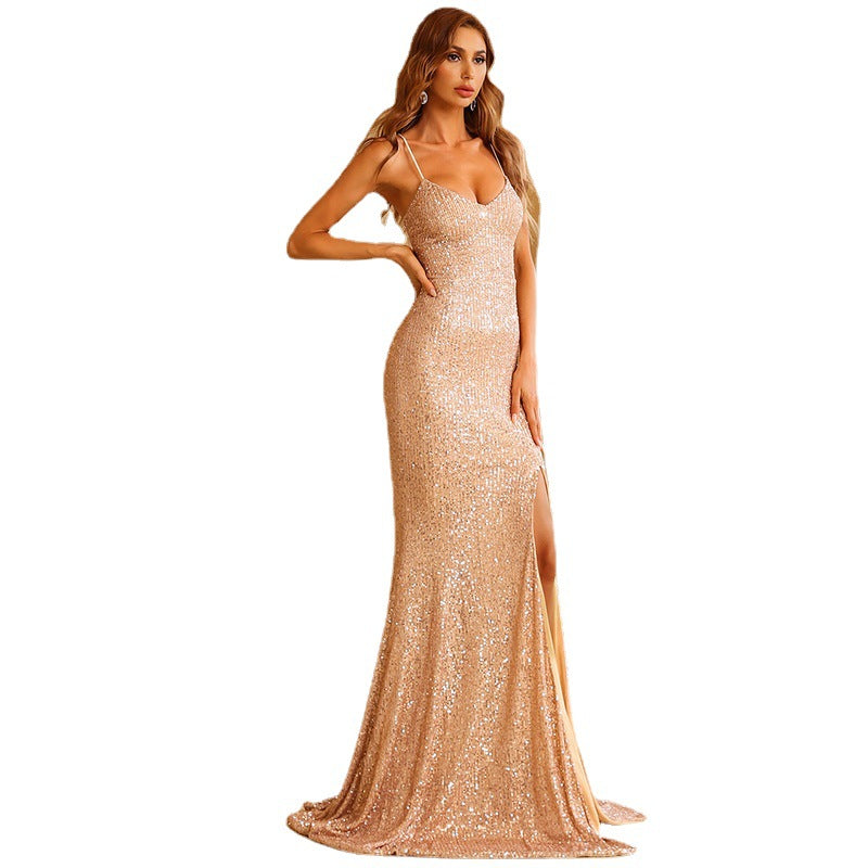 Kevlyn Backless Sequin Prom Evening Dress