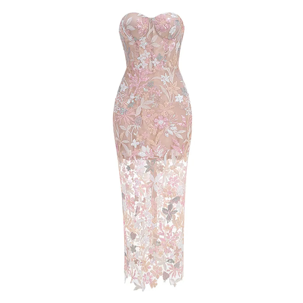 Eruka Off-shoulder Sequined Evening Maxi Dress