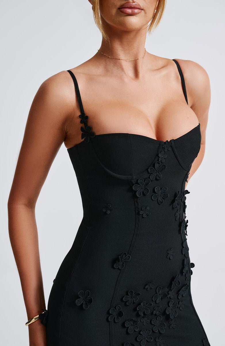 ALANA MAXI DRESS-LINED-BLACK
