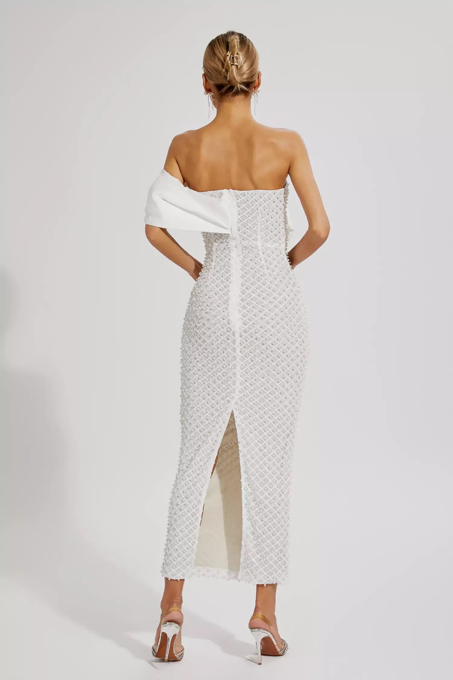 ALYIA WHITE STRAPLESS MAXI DRESS