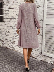 Animal Print Balloon Sleeve Dress