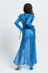 V -neck Open Fork Dress