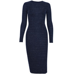 Cross-border long Sleeve Elegant Dress- Black