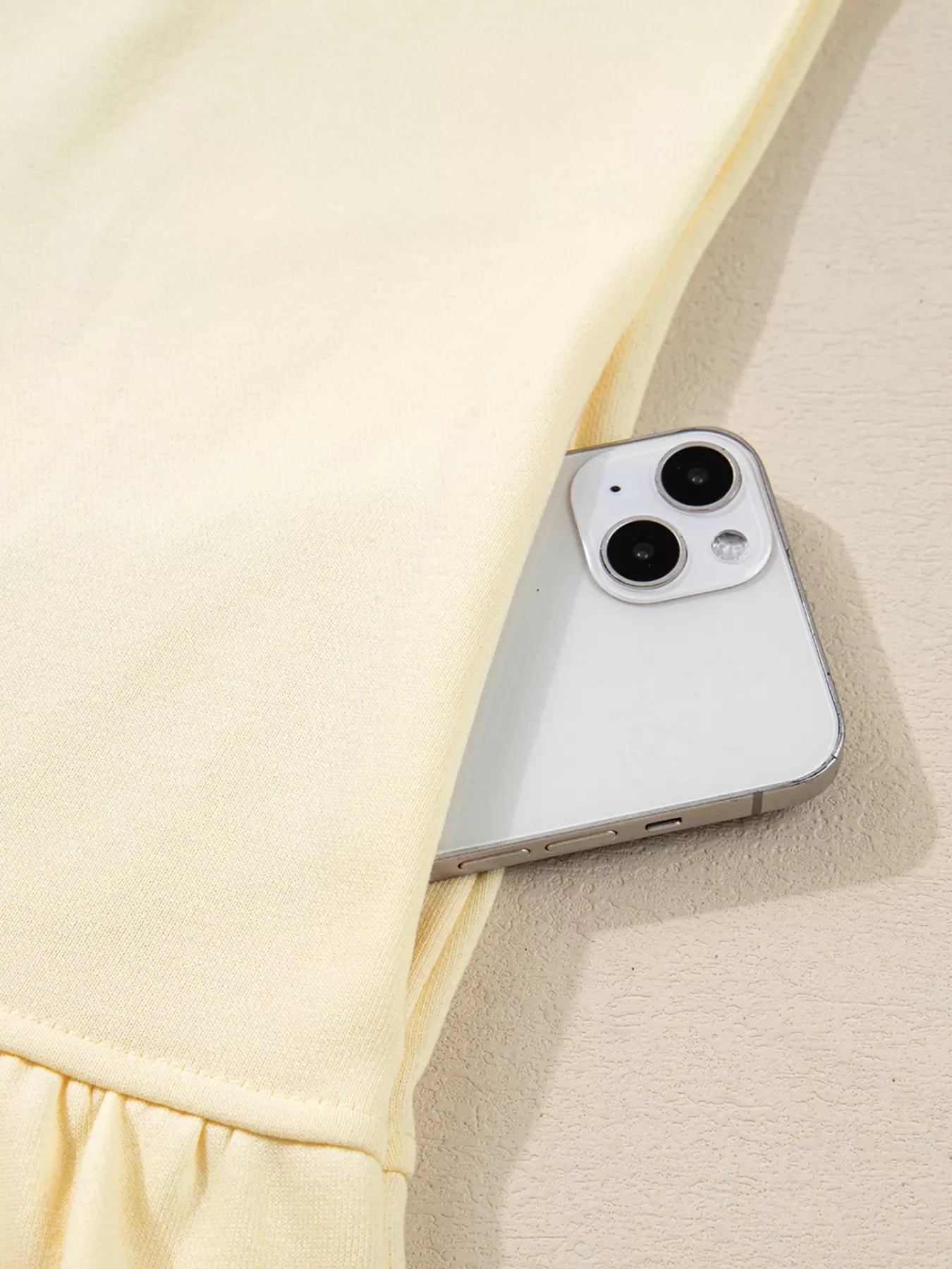 Double Tiered Ruffle Hem Long Sleeve Loose Mini Dress