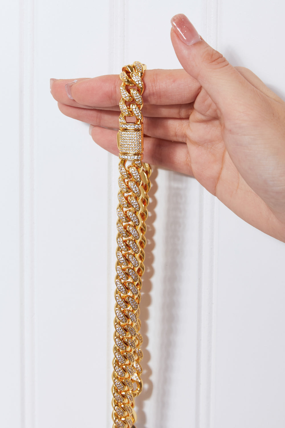 Cubic Zirconia Curb Chain Necklace