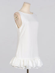 Ruffled Hem Sleeveless Mini Dress