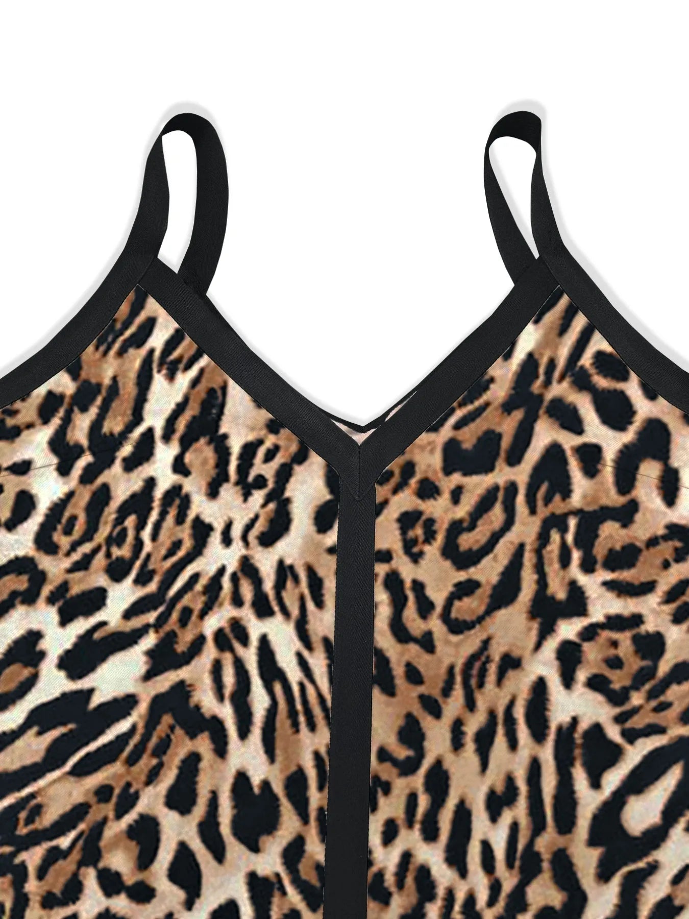 Leopard Print V-neck Cami Swing Dress