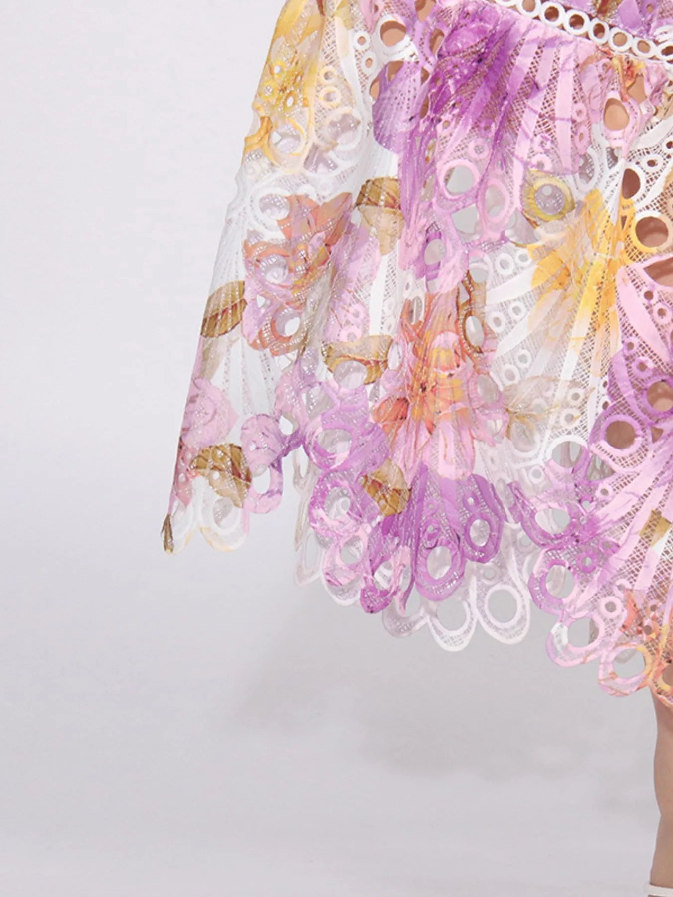 Ruffled Hollow Out Tiered Midi Dress