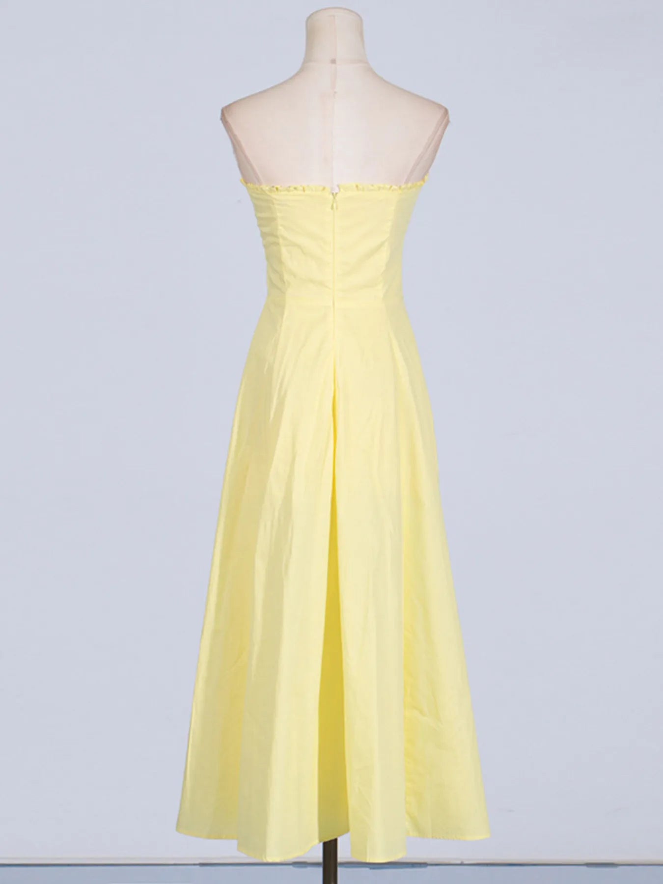 Slit Sleeveless Zip Back Midi Dress