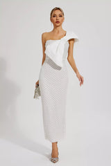 ALYIA WHITE STRAPLESS MAXI DRESS