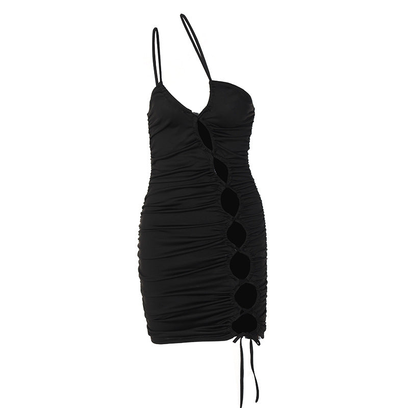 HOLLOW BLACK CUTOUT BANDAGE DRESS