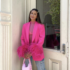 Eric Feather Decorated Suit Jacket