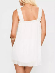 Frill Square Neck Mini Dress