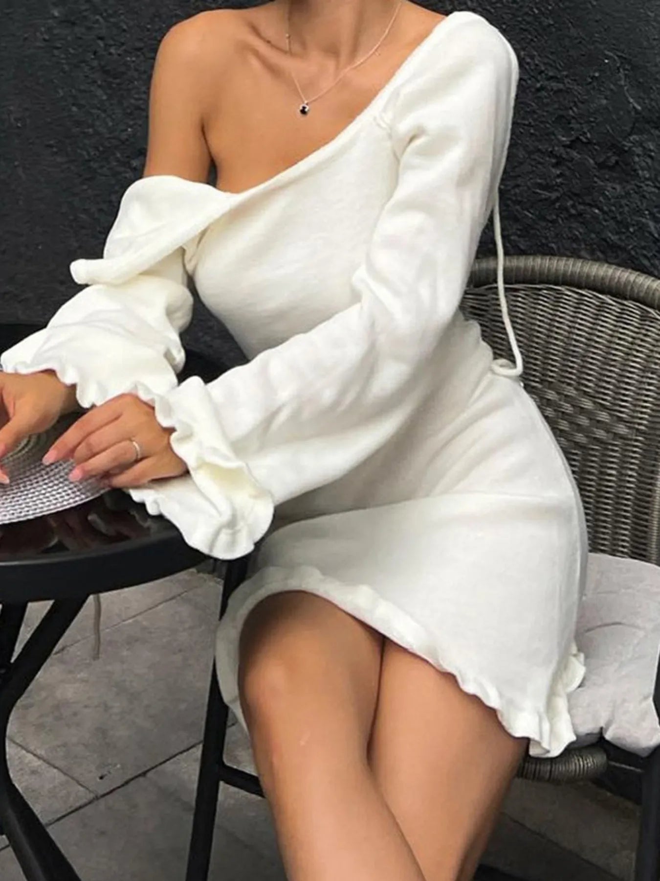 Long Sleeve Backless Sweater Dress