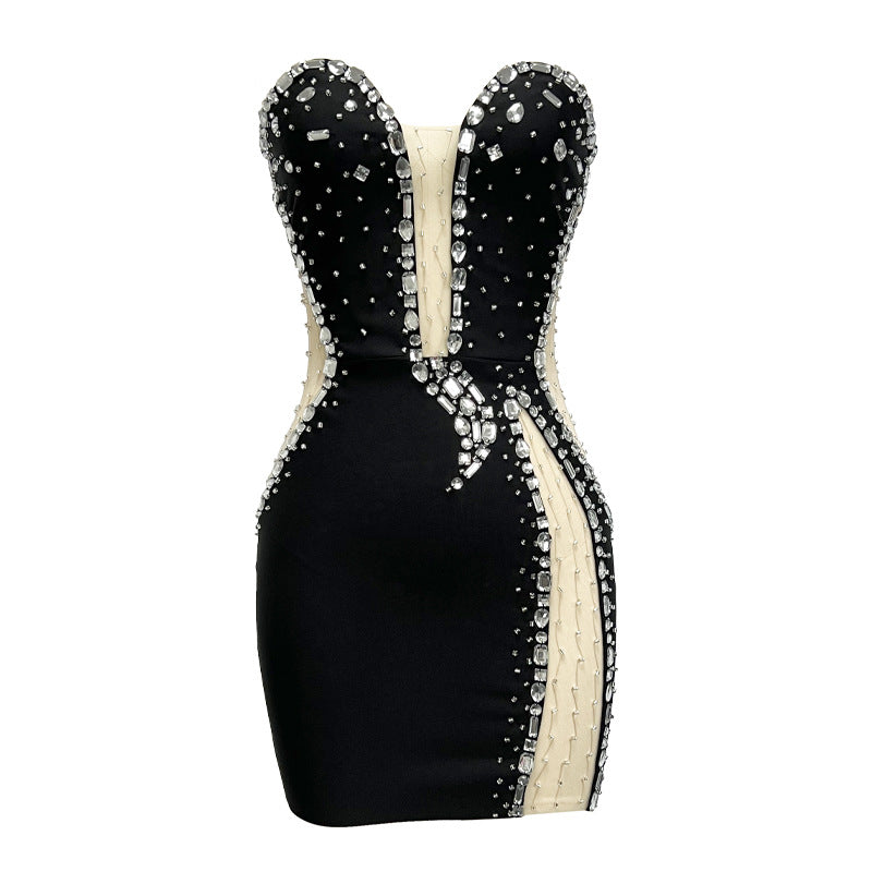 Allure Sparkle Mesh Black Dress