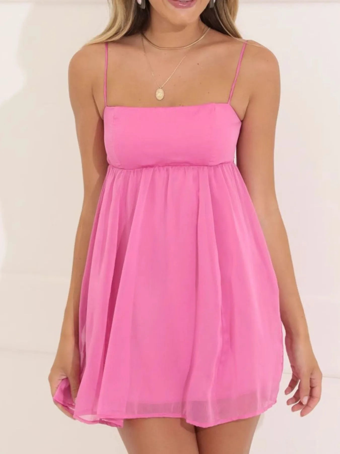 Tie Back Spaghetti Strap Mini Dress