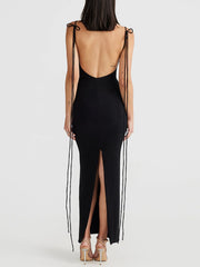 Backless Slit Sleeveless Bodycon Maxi Dress
