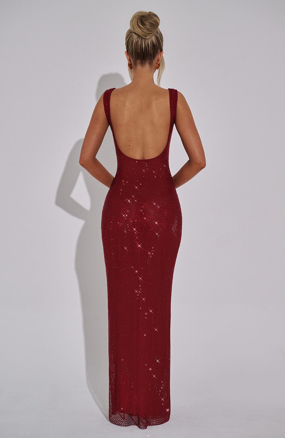 ALLURE SPARKLE MAXI DRESS-RED