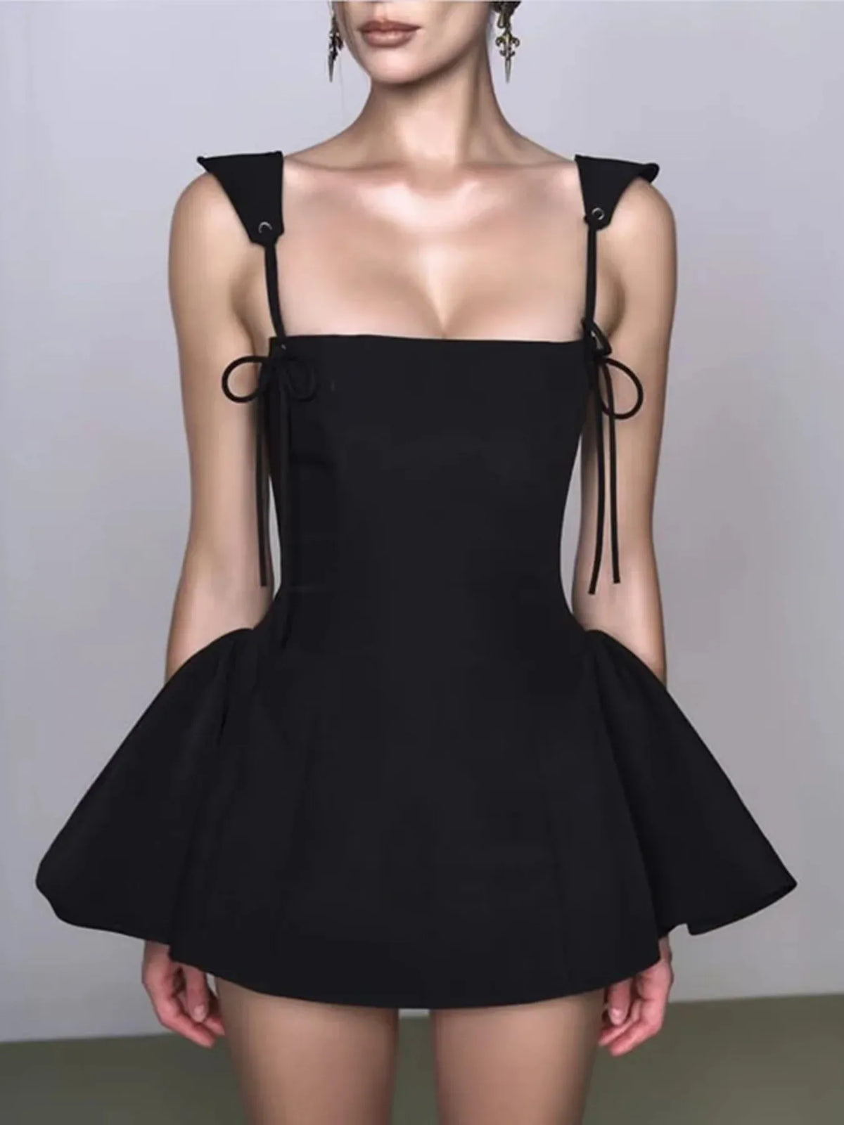 Lace Up Mini Cami Dress
