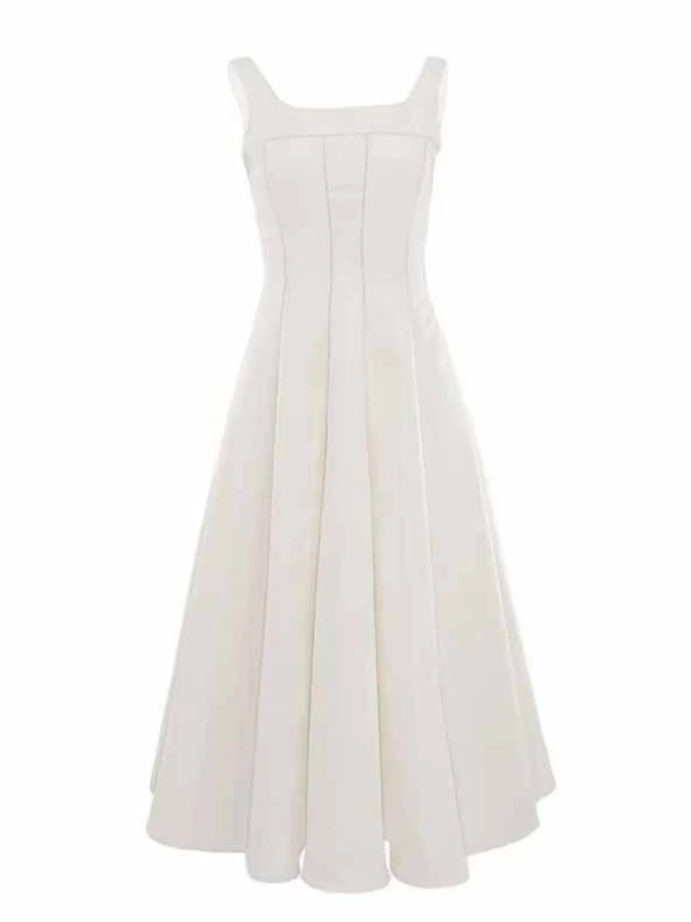 A-Line Silhouette Midi Sleeveless Dress