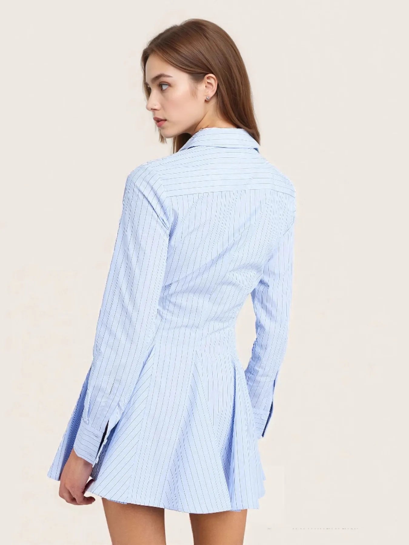 Striped Button Up Shirt Dress