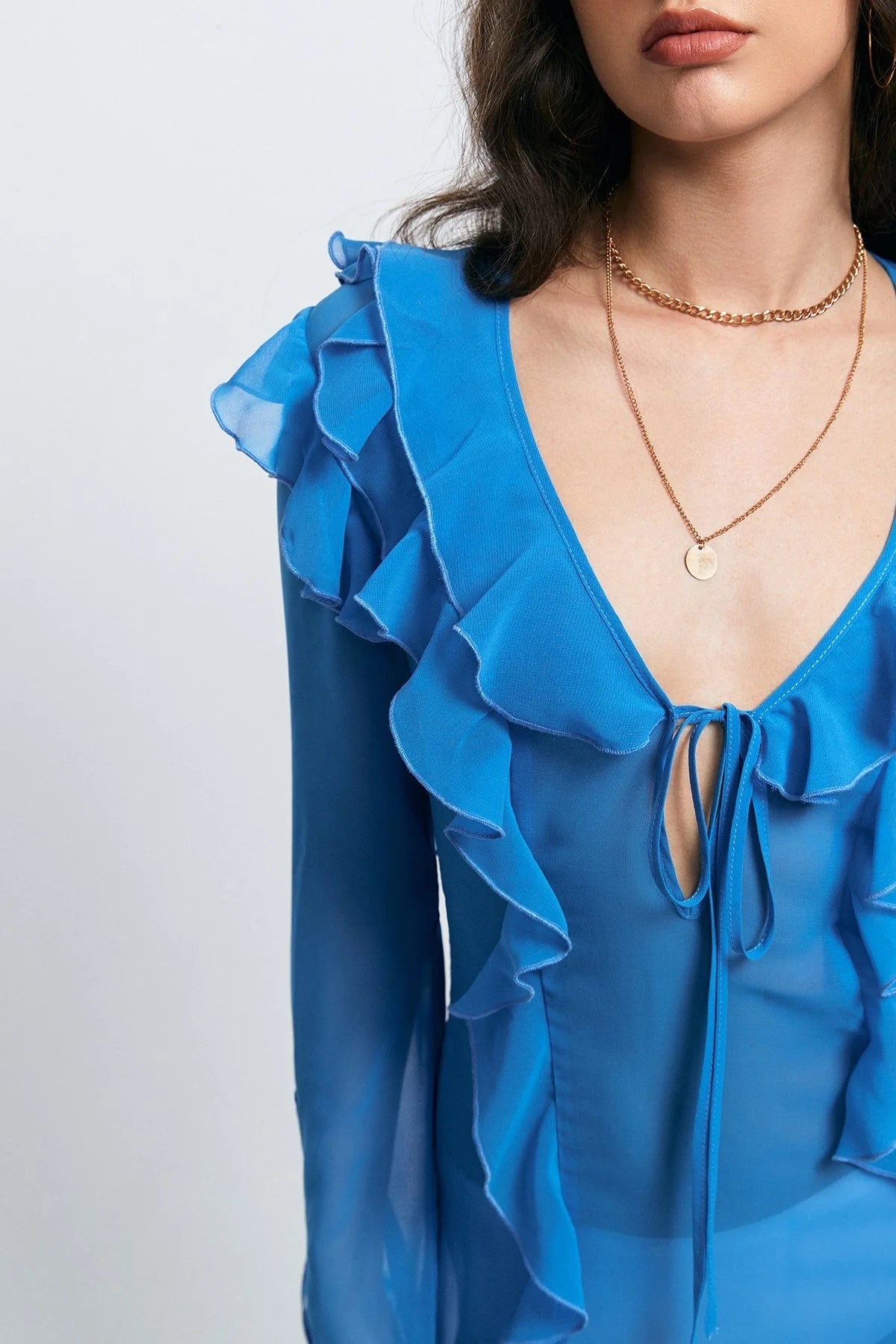 V -neck Open Fork Dress