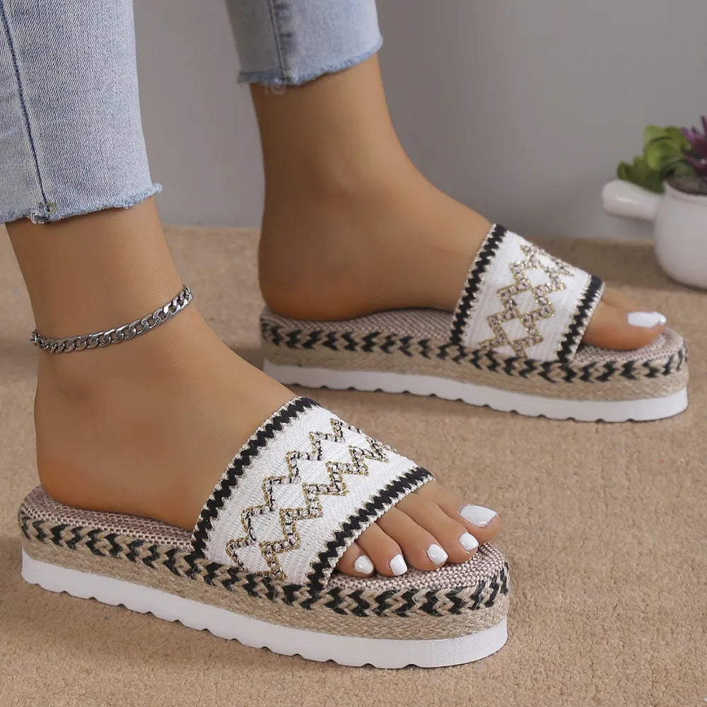 Weave Platform Geometric Weave Platform Sandals – Sokav