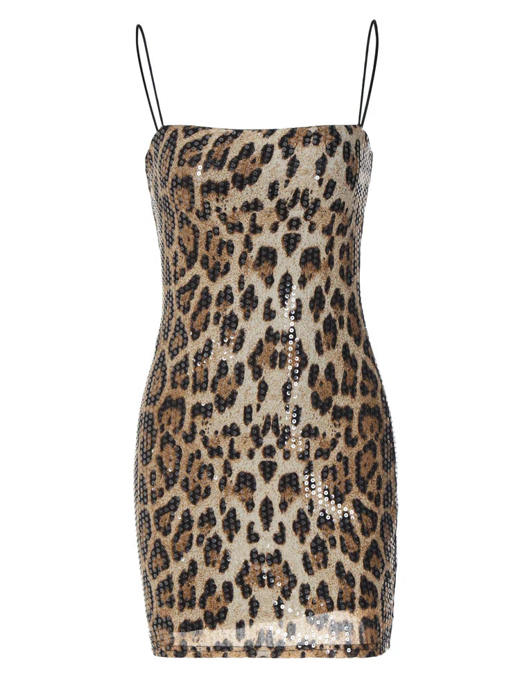 GIA LEOPARD MINI DRESS