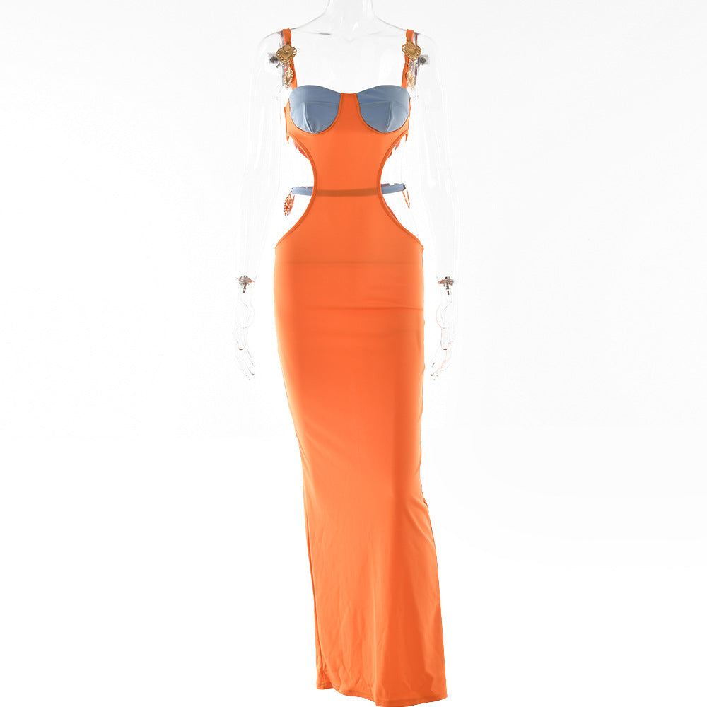 Kesia Bandage Metallic Maxi Dress