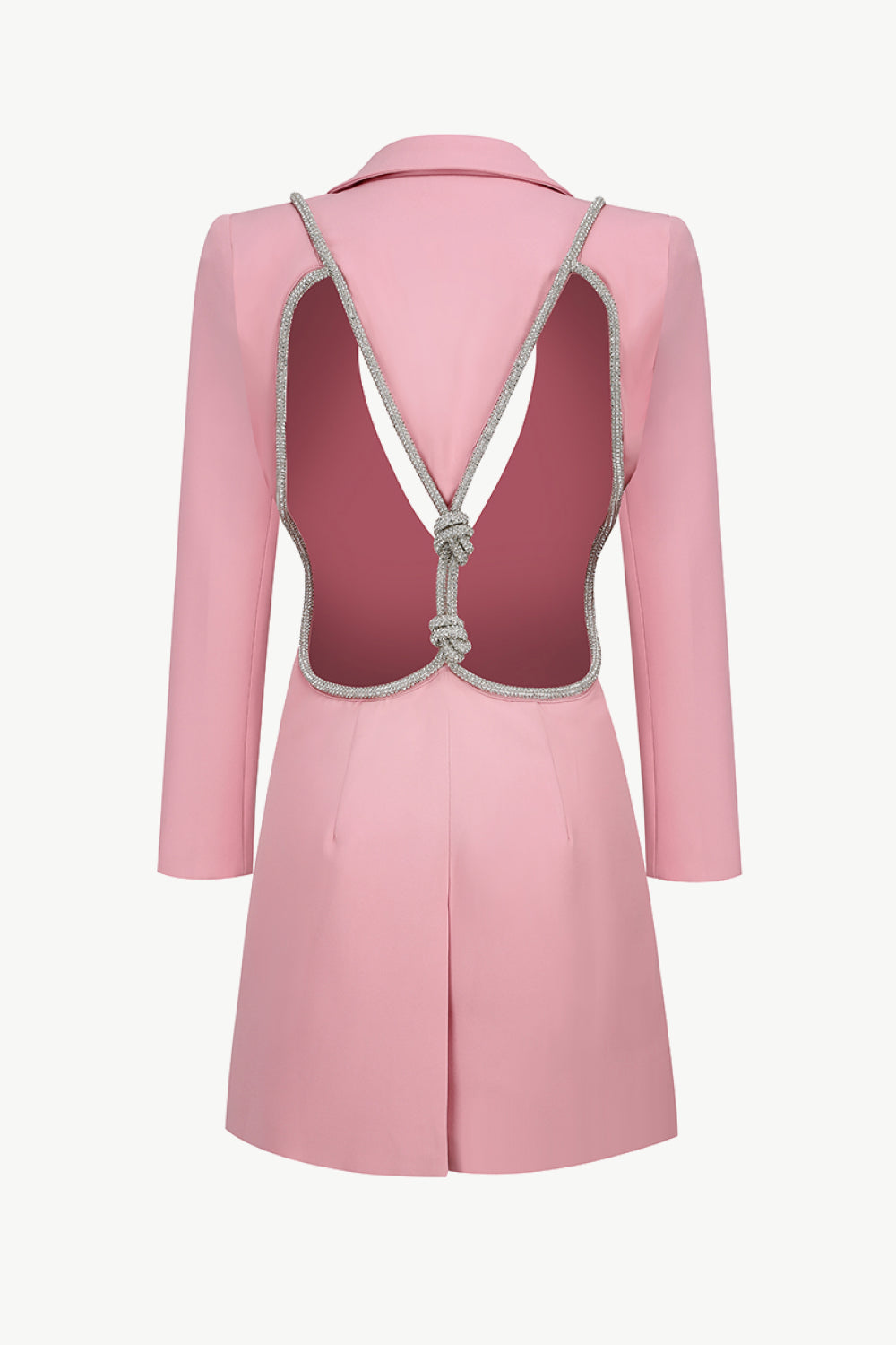 Open Back Slit Mini Blazer Dress