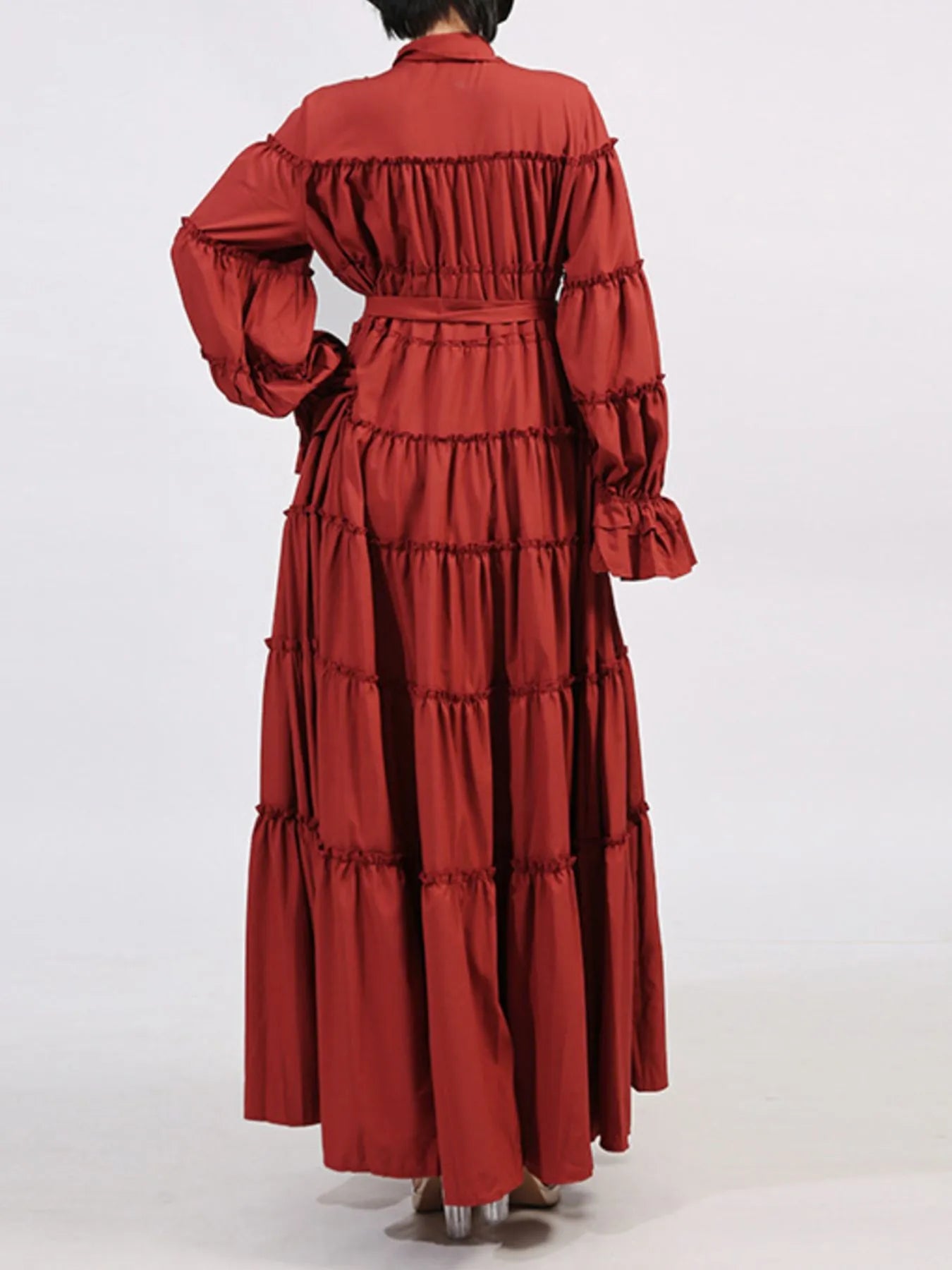 Tiered Tie Waist Maxi Dress