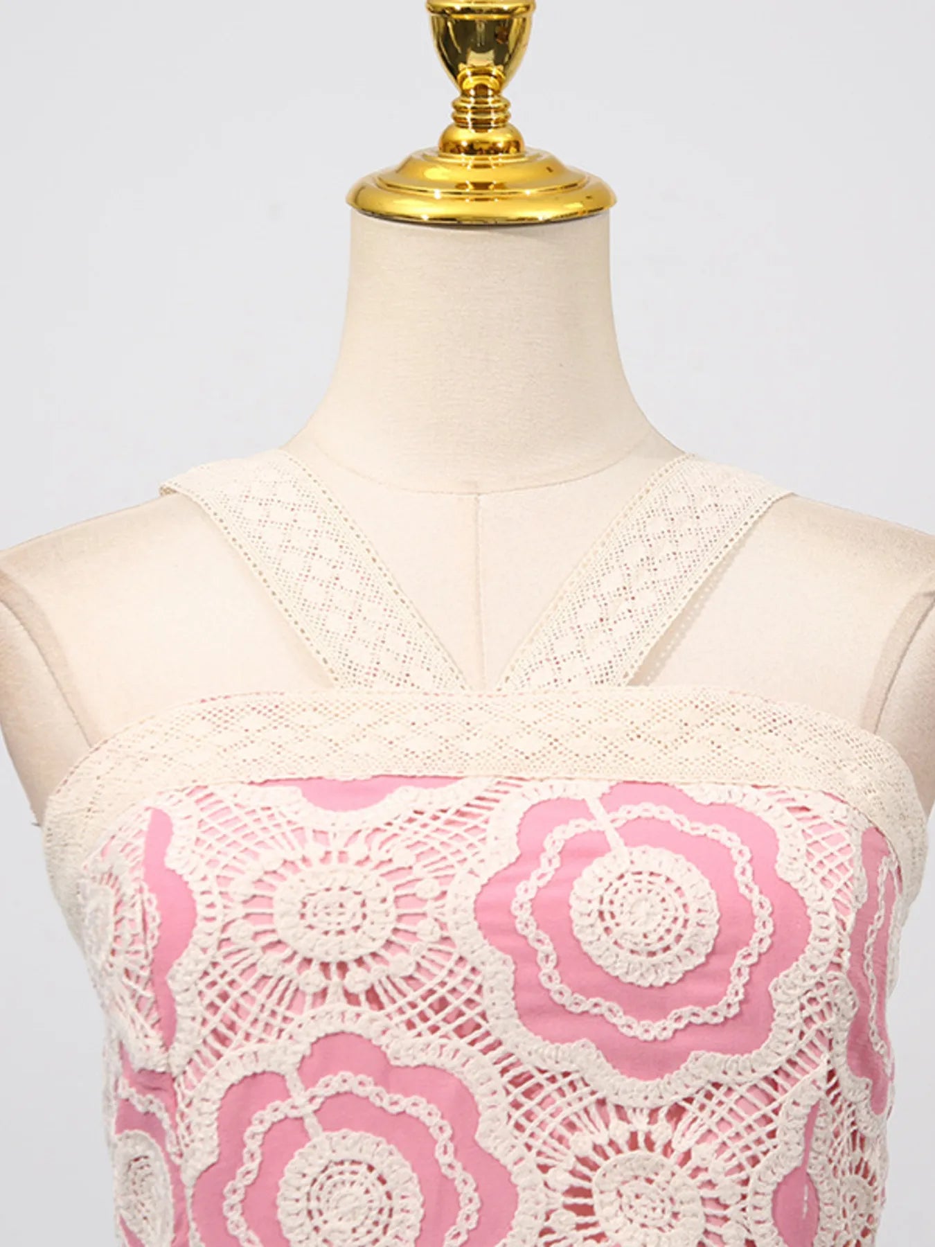 Lace Sleeveless Tiered Midi Dress