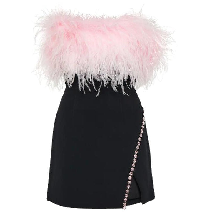 Ivari Elegant Feather Stitching Dress